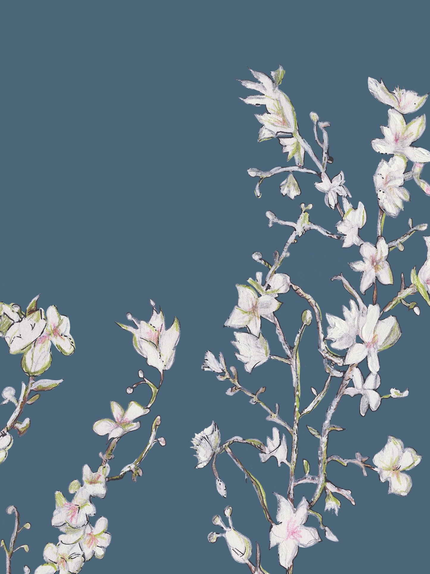 Blossom - Dark Blue - Cushion
