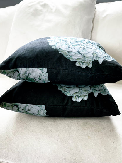 Hydrangea - Black - Cushion