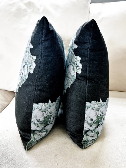 Hydrangea - Black - Cushion