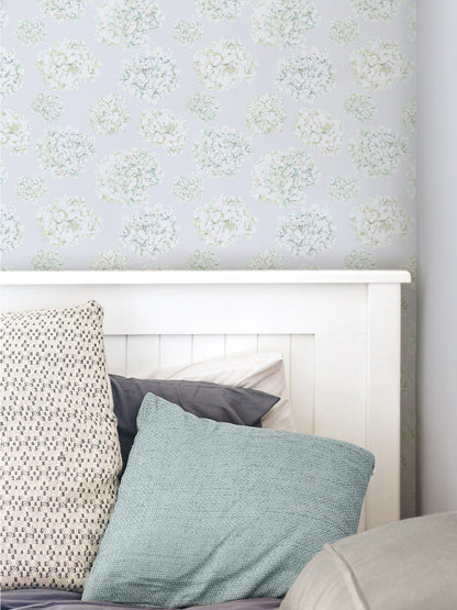 Abundance - Grey and Green - Wallpaper Sample