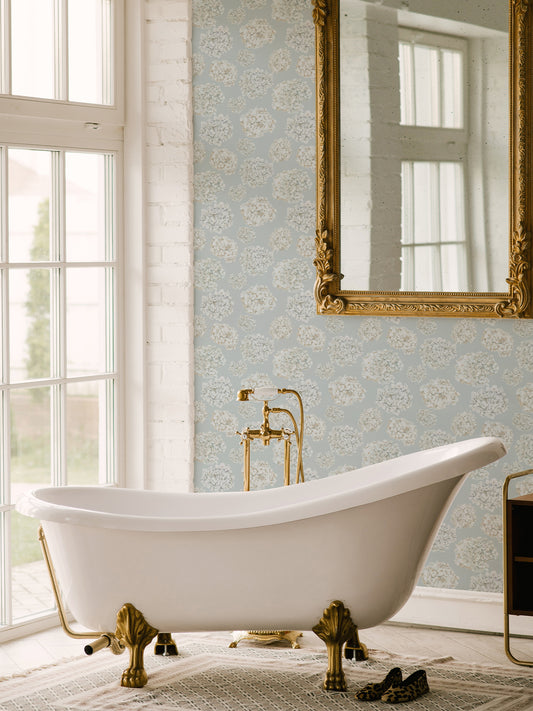 Abundance - Russet and Blue - Wallpaper