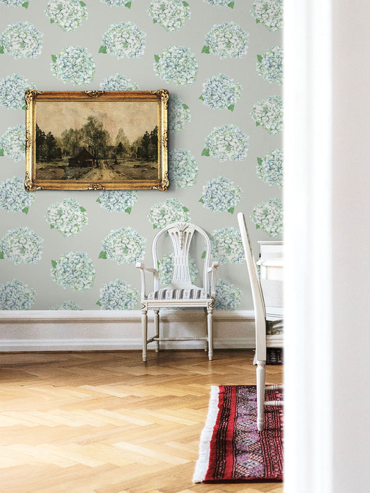 Hortensia - Light Grey - Wallpaper